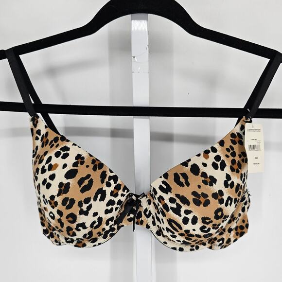 Simply Basic Womens Sz 36B Classic T Shirt Bra Leopard Print NEW - Picture 1 of 5